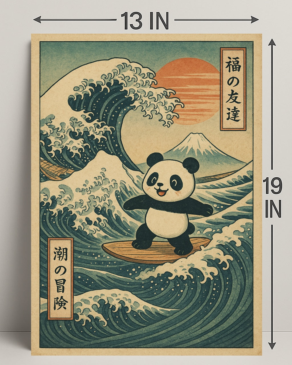 Pandas Surfing Adventure Poster PosterGoat