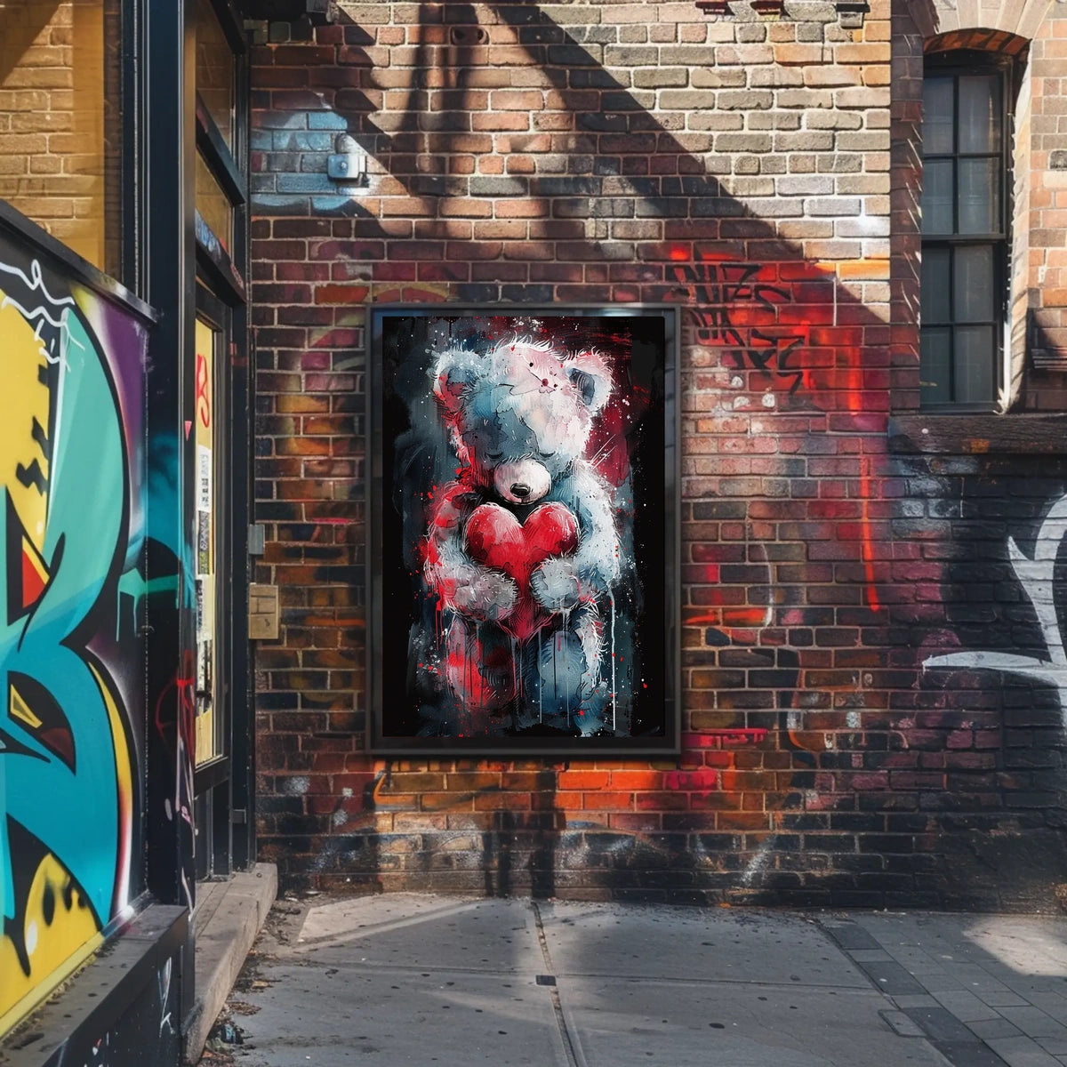 Heartfelt Teddy Bear Watercolor Embrace Cozy Love Heart Sentimental Decor Gift Timeless Poster