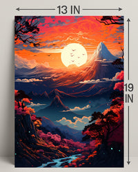 Enchanted Sunset Over Mountains Poster