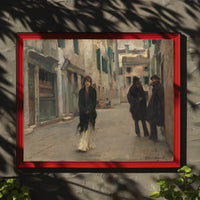 European Street Scene in Impressionistic Artistic Poster