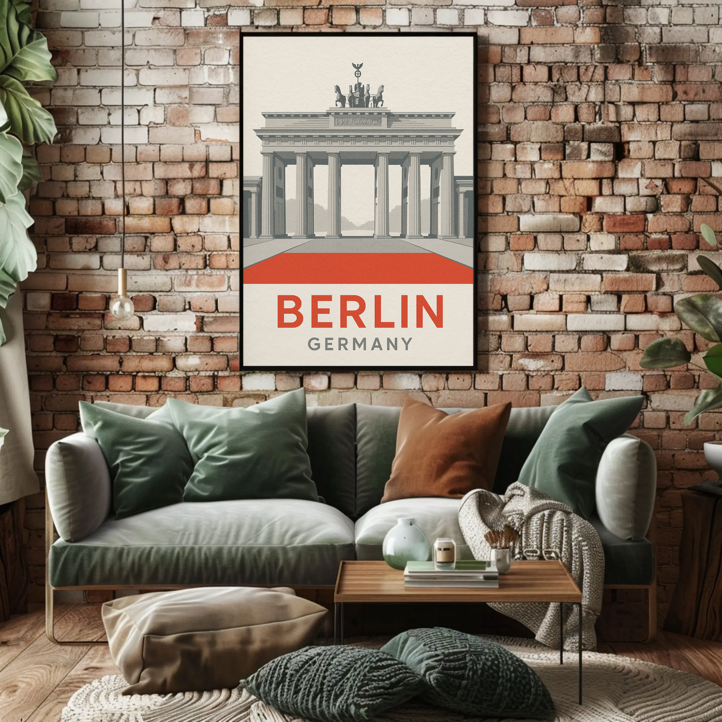 Berlin Germany Brandenburg Gate Minimal Architecture Poster