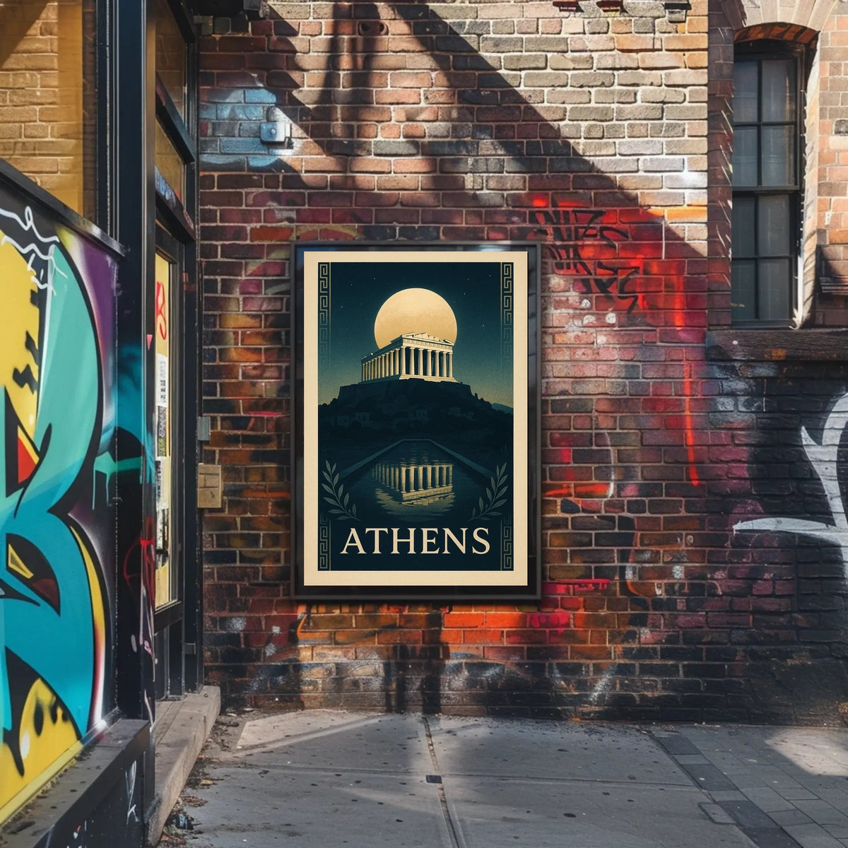 Athens The Parthenon Under Moonlight Poster