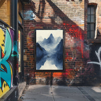 Tranquil Journey Through Misty Mountains Art Print Poster PosterGoat