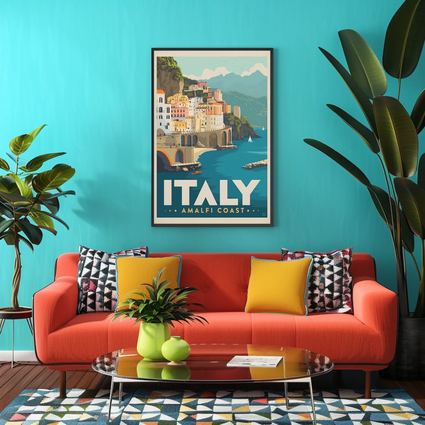 Vintage Poster Italy Amalfi Coast