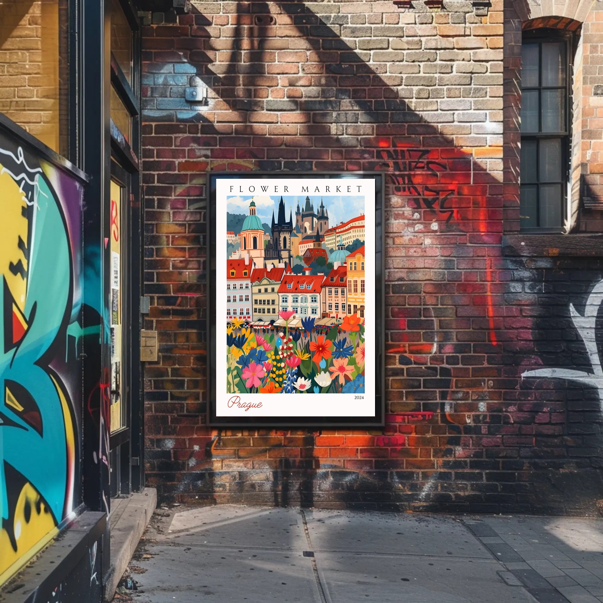 Flower Market in Prague Poster PosterGoat