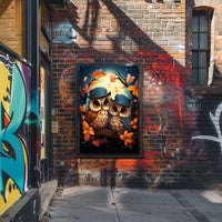 Whimsical Owls Autumn Moonlight Wall Art Poster