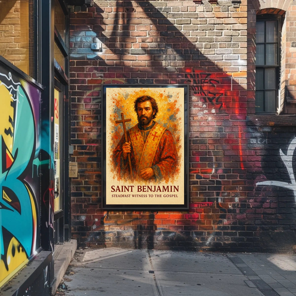 Saint Benjamin Religious Art Poster - Abstract, Artistic, or Pop Culture Poster