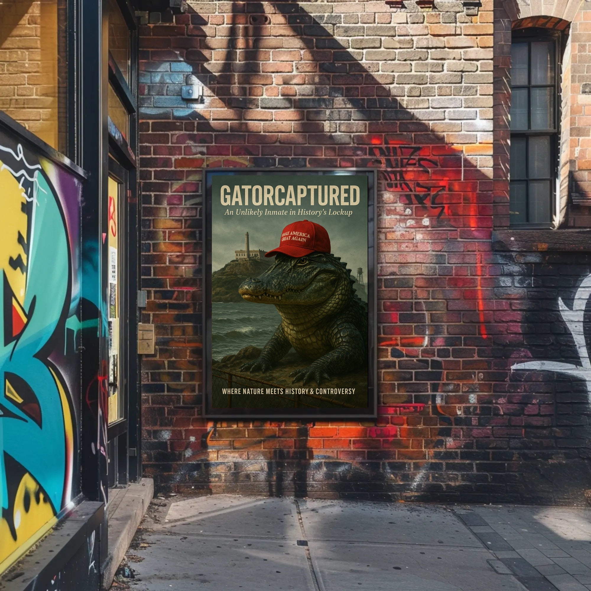 Alligator in Red Cap Political or Propaganda Poster PosterGoat