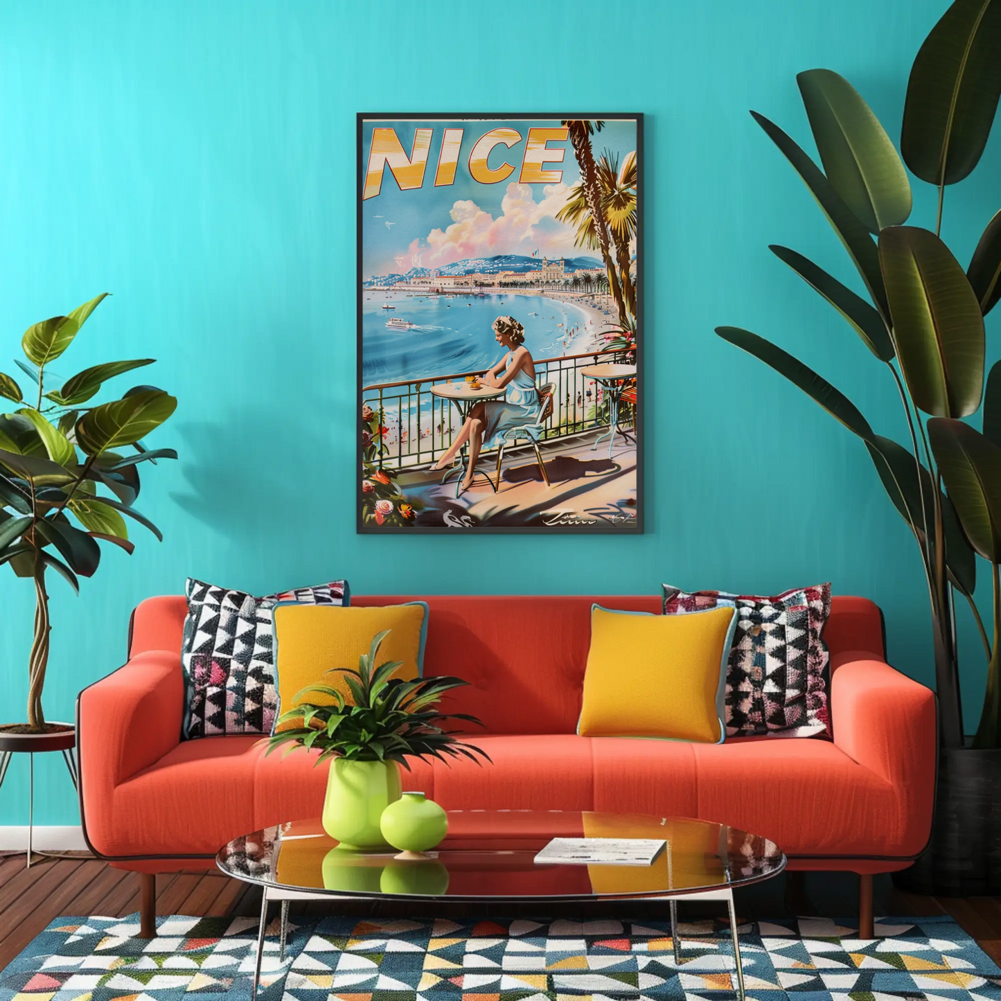 Vintage Travel Poster - Nice France Riviera