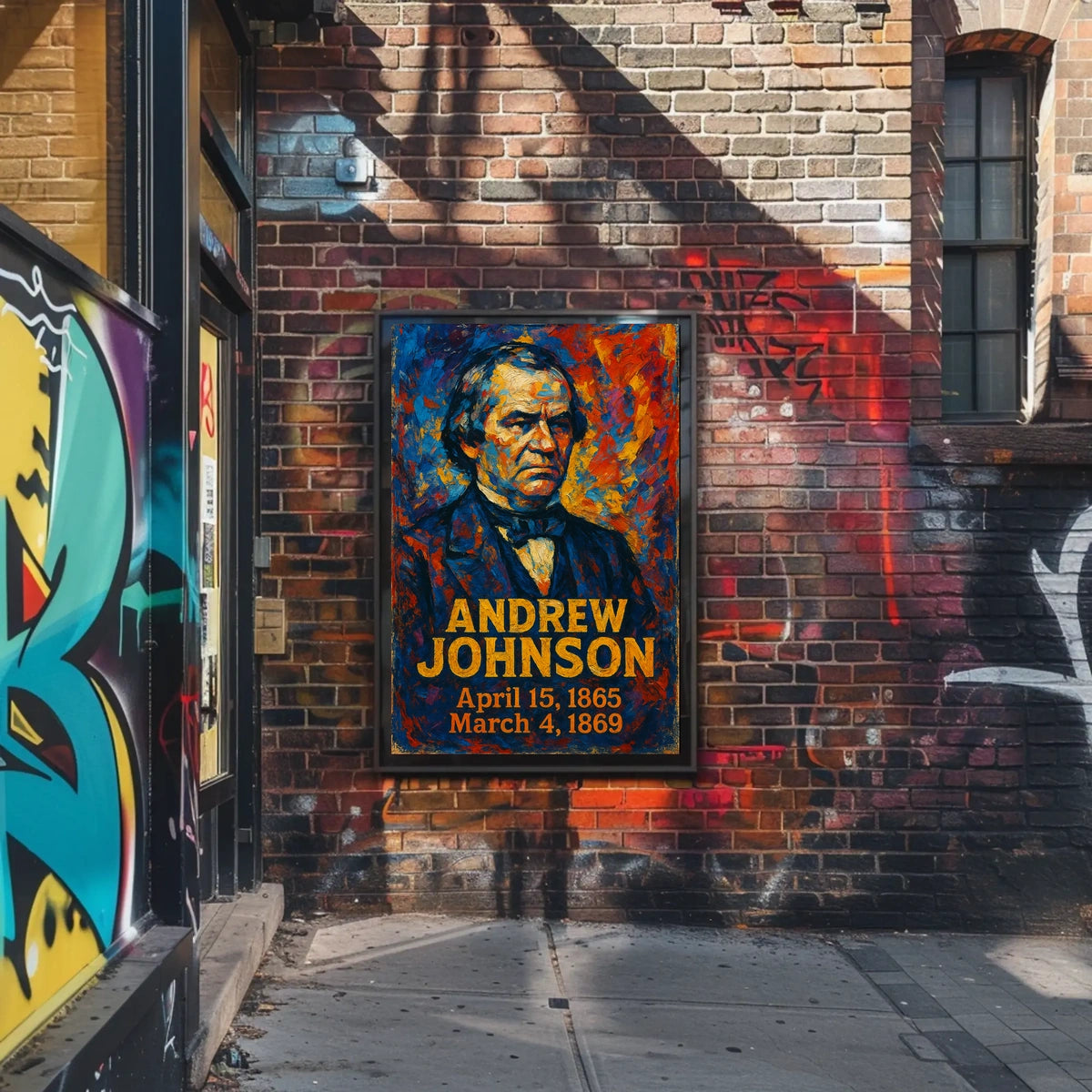 Andrew Johnson 17th President of the United States Glitch Hop Art Poster