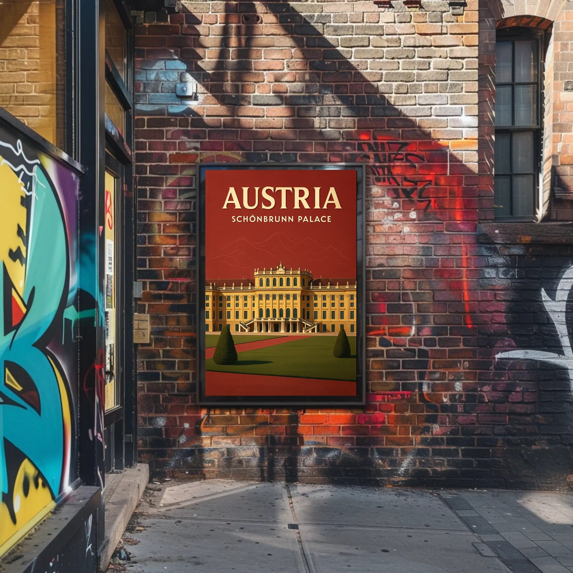 Schönbrunn Palace Vintage Travel Art Poster