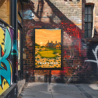 Serene Golf Course Sunset Artistic Sports Poster