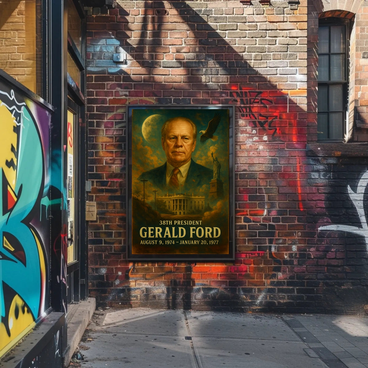 Gerald Ford 38th President Patriotic Historical Neoclassical Realism Collector Poster