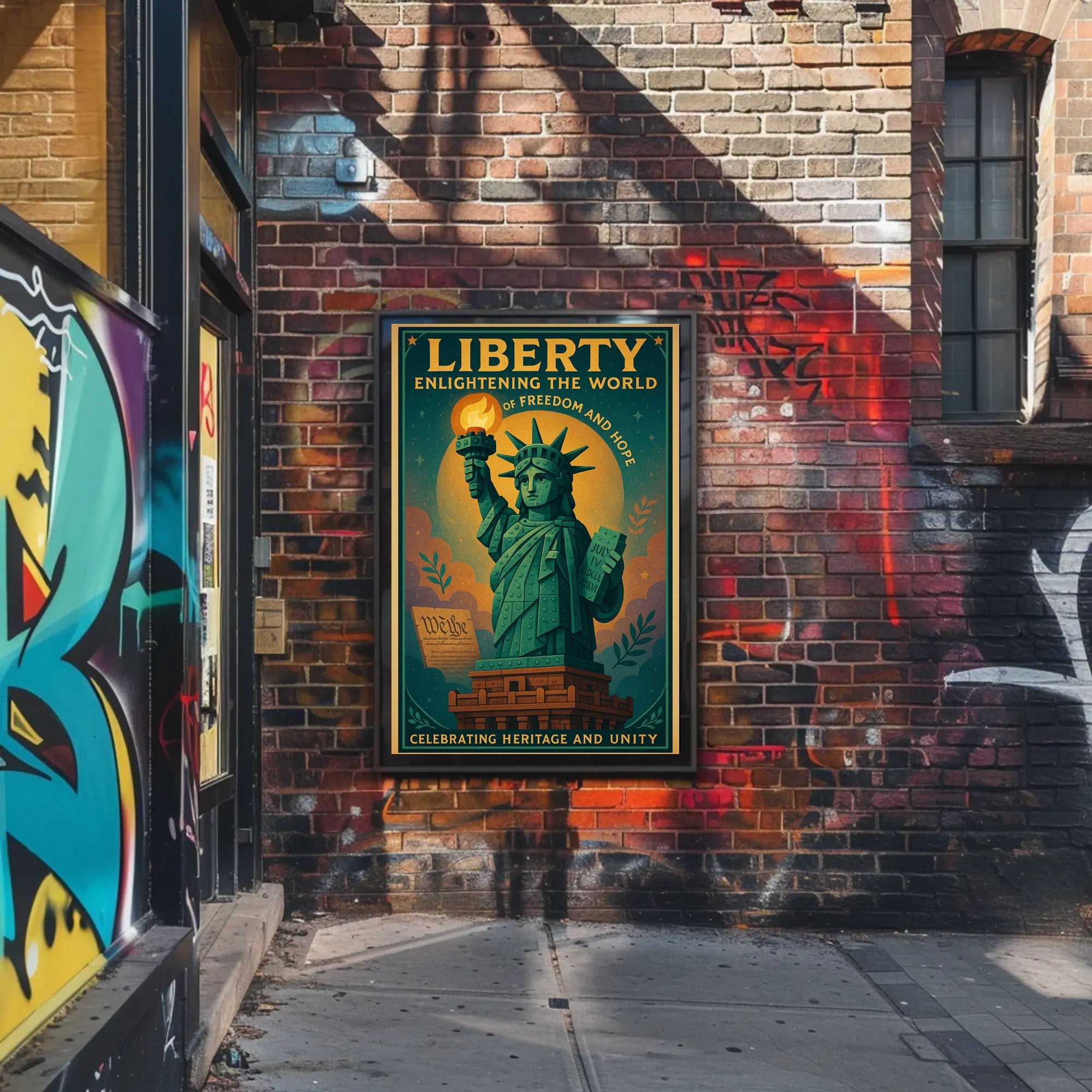 Statue of Liberty Vintage Inspirational Cultural or Heritage Poster