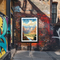 Zion National Park Vintage Travel Poster Print