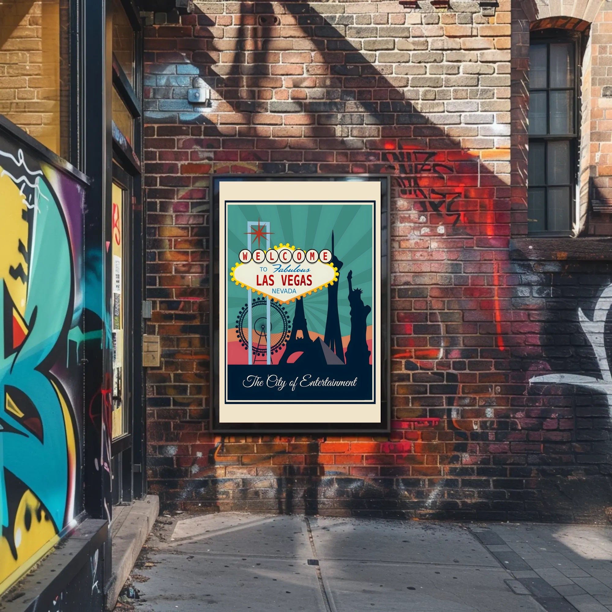 Iconic Las Vegas Landmarks Travel Poster