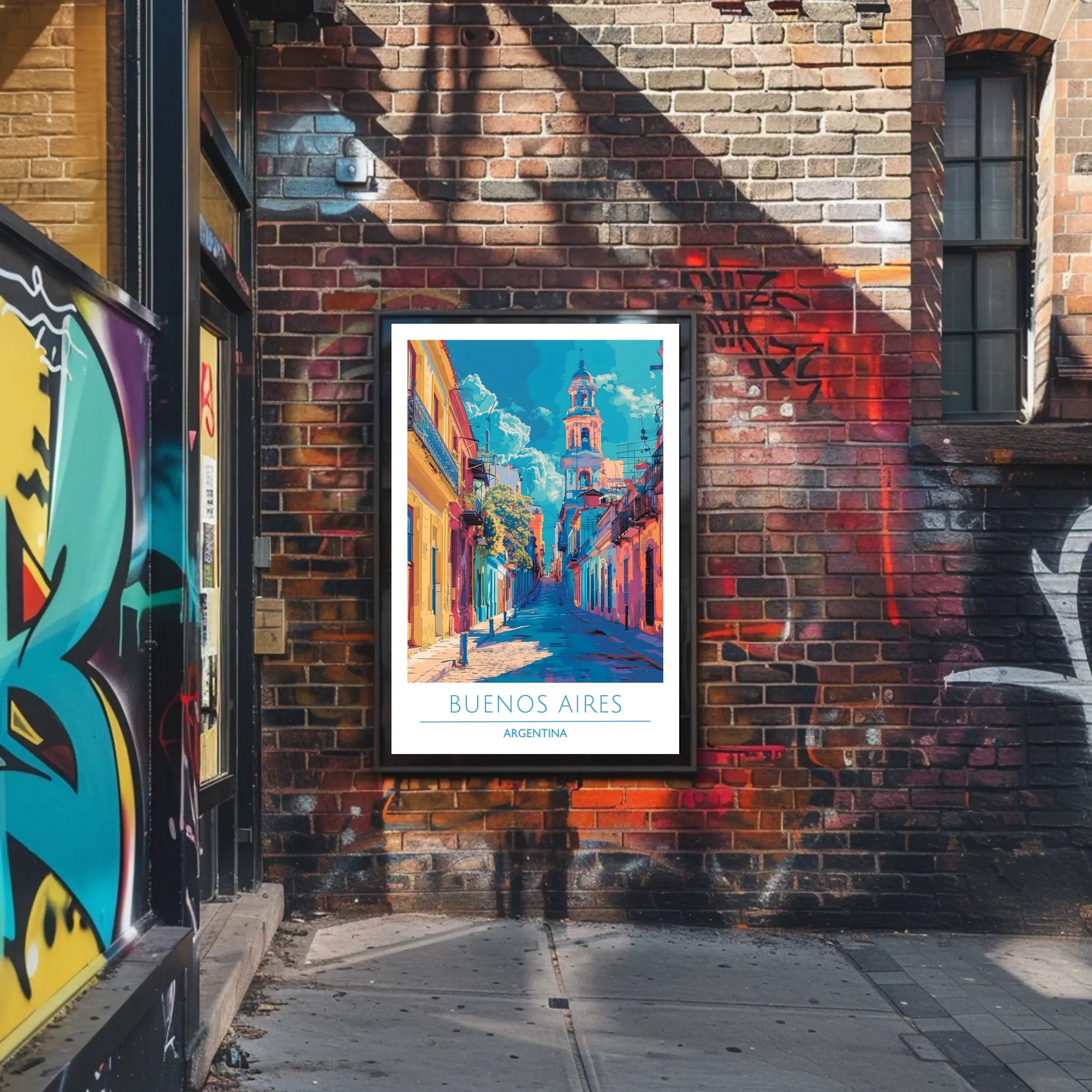 Vibrant Buenos Aires Urban Scene Impressionistic Urban or Cityscape Poster