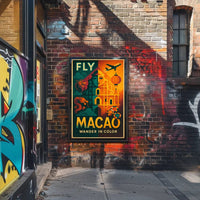 Fly Macao Travel with Vibrant Cultural Adventure Travel Poster PosterGoat