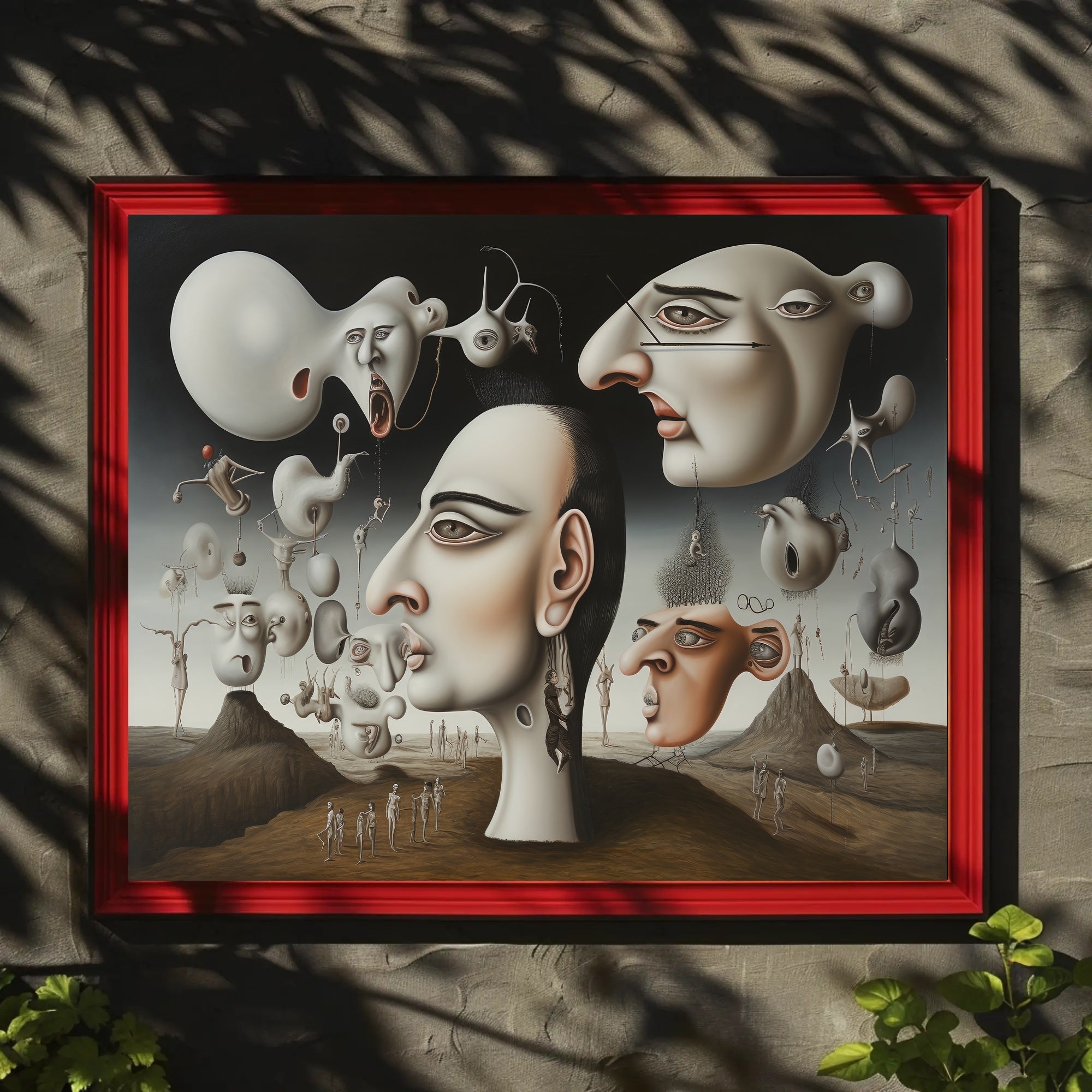 Surreal Dreamscape with Anthropomorphic Faces, Abstract or Artistic Poster