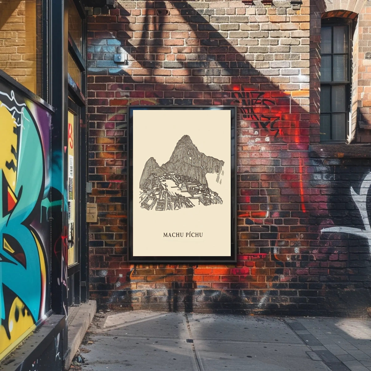 Machu Picchu A Line Art Tribute Poster