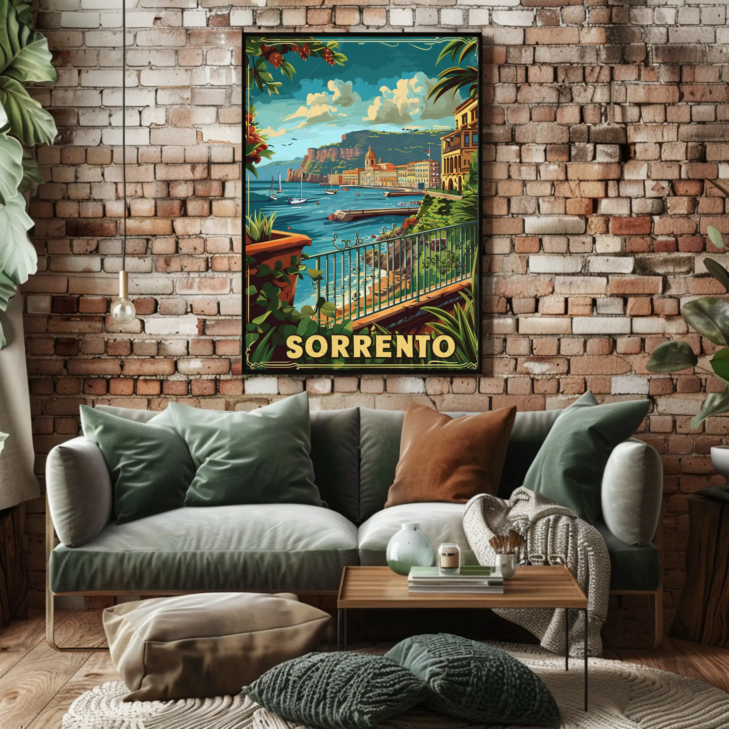 Sorrento Italy Amalfi Coast Seaside Travel Poster