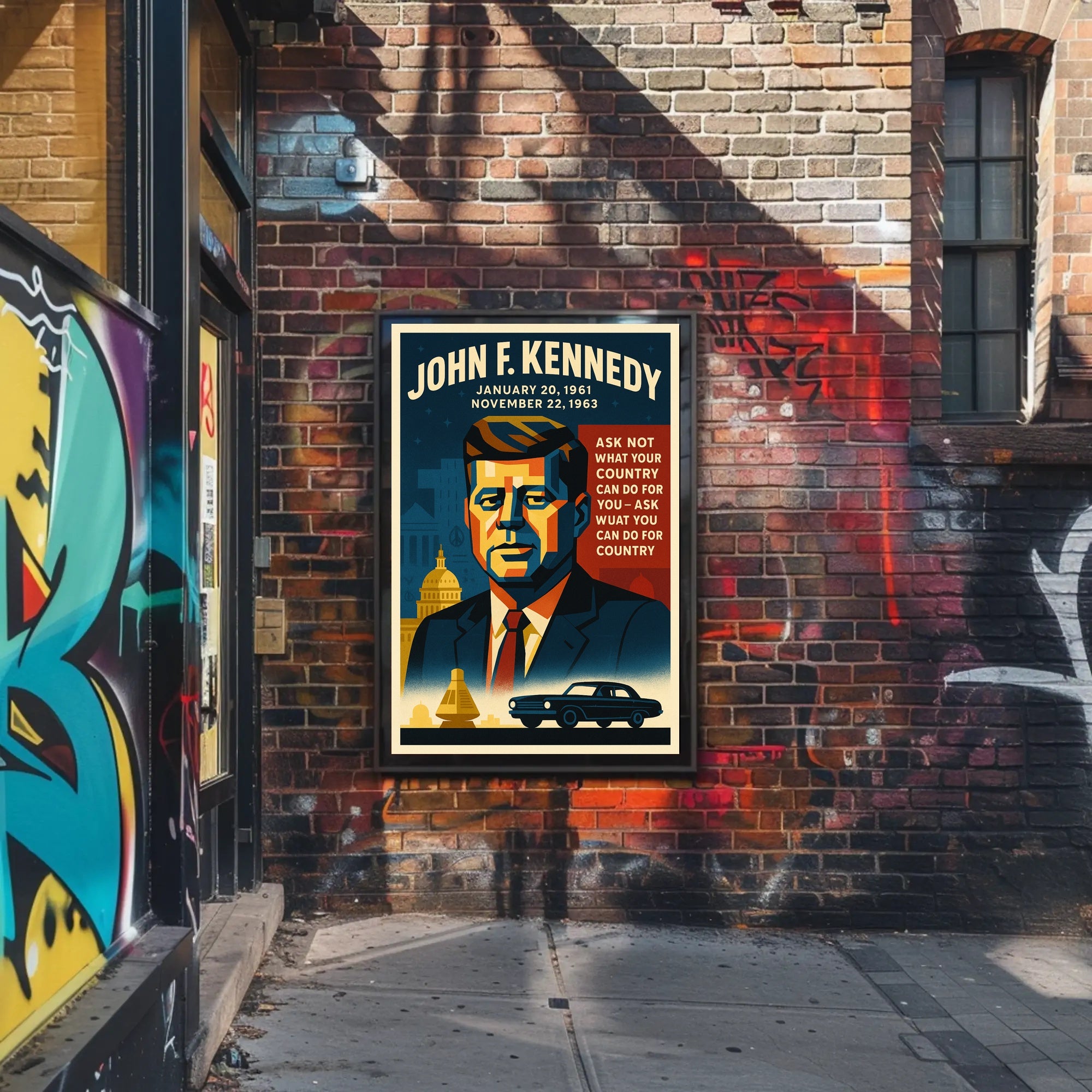 John F. Kennedy Vintage Patriotic Historical or Presidential Poster