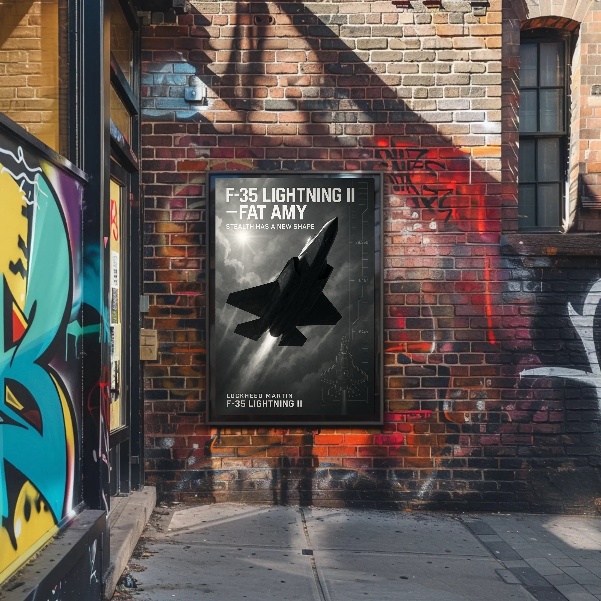 F-35 Lightning II Jet Stealth Aviation Poster