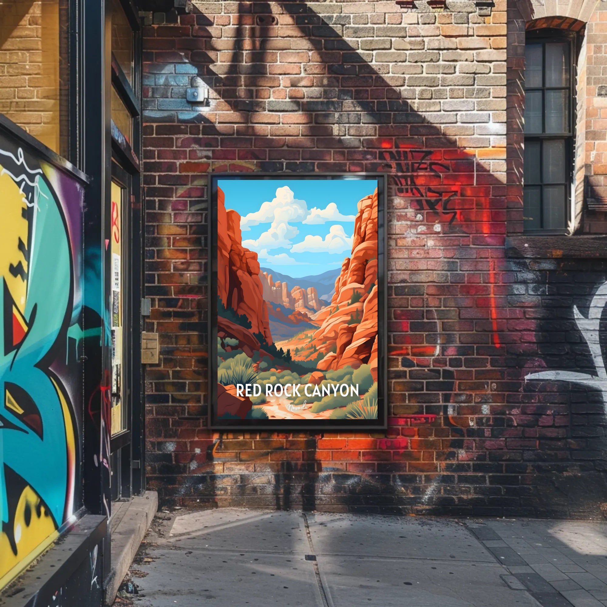 Red Rock Canyon Adventure Travel Poster