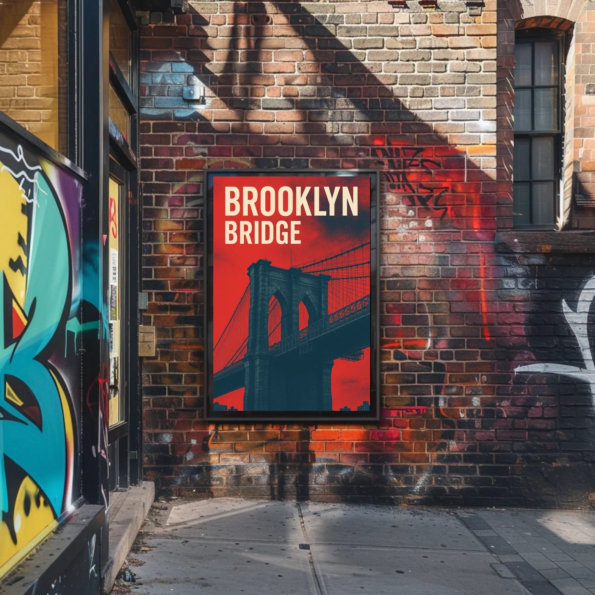 Brooklyn Bridge Urban Elegance: Modern Cityscape Poster