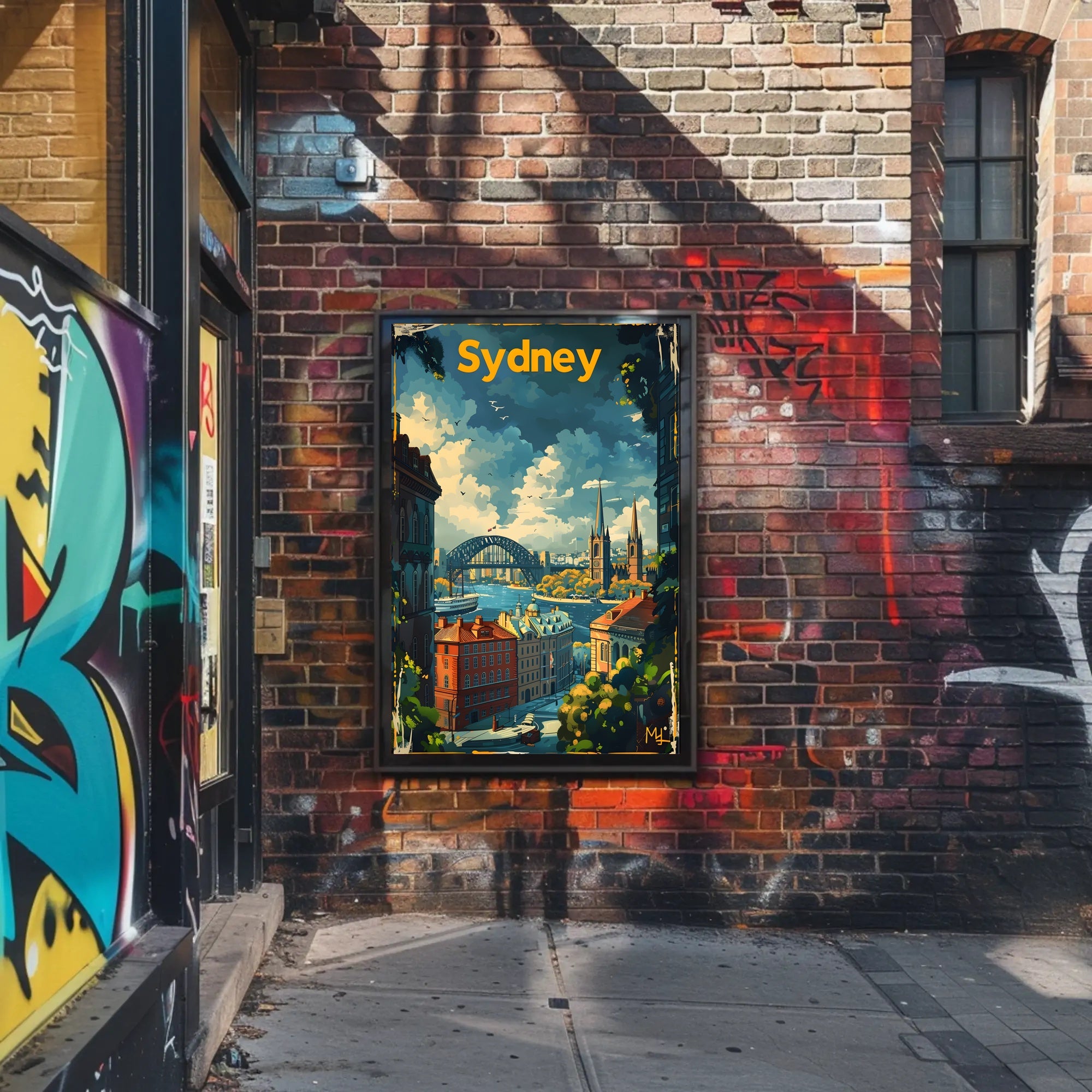 Sydney Harbour Bridge Vibrant Art - Urban or Cityscape Poster