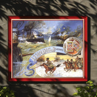 Naval Battle and Horsemen Poster