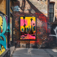 Vibrant Los Angeles Skyline Pop Art Urban Cityscape Poster