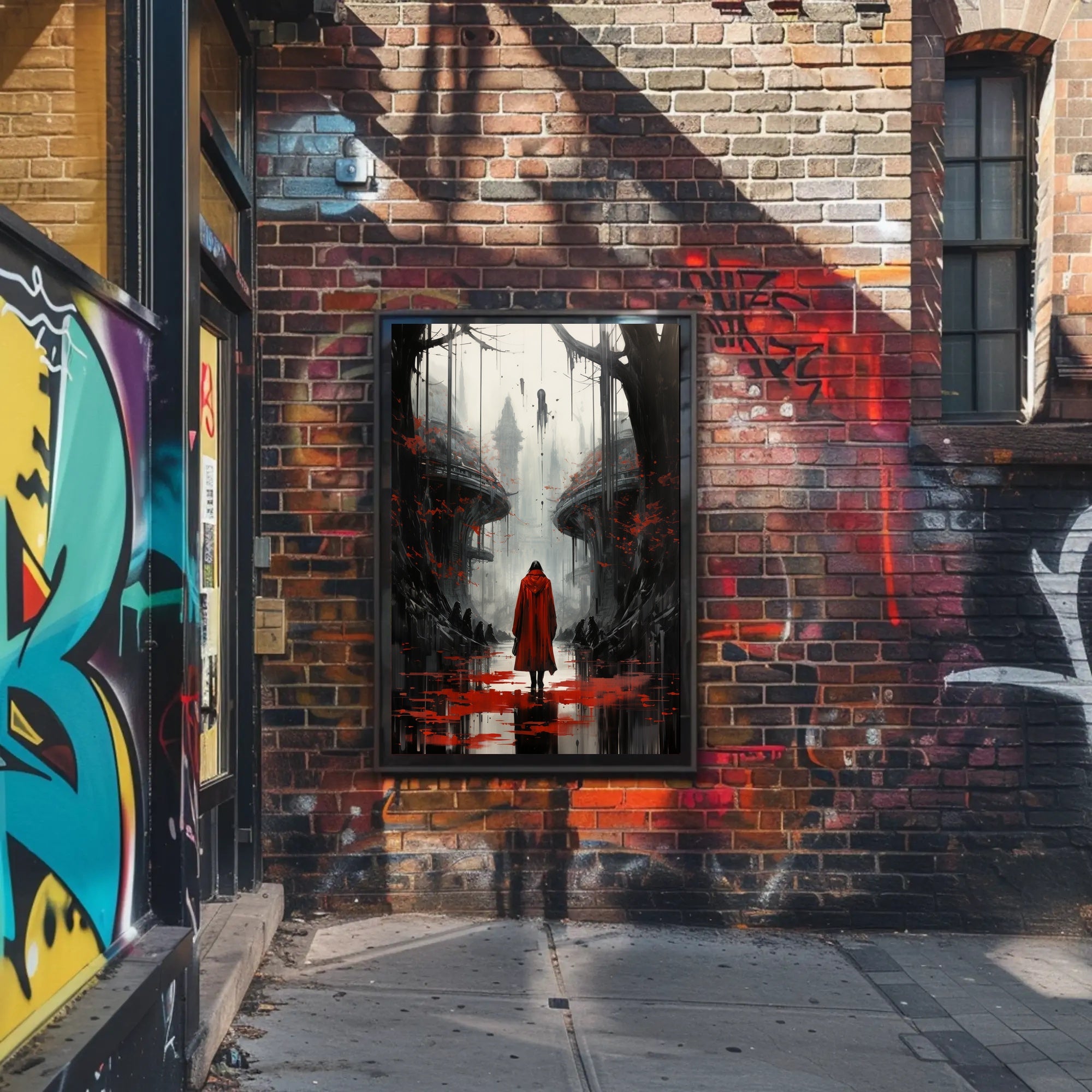 The Red Cloak In A Dystopian Realm Poster