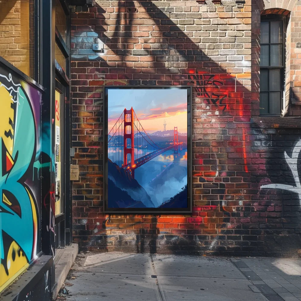 Golden Gate Bridge Twilight Art Poster, San Francisco