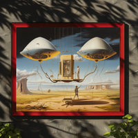 Surreal Futuristic Structure in Desert Landscape Futuristic Sci-Fi Poster