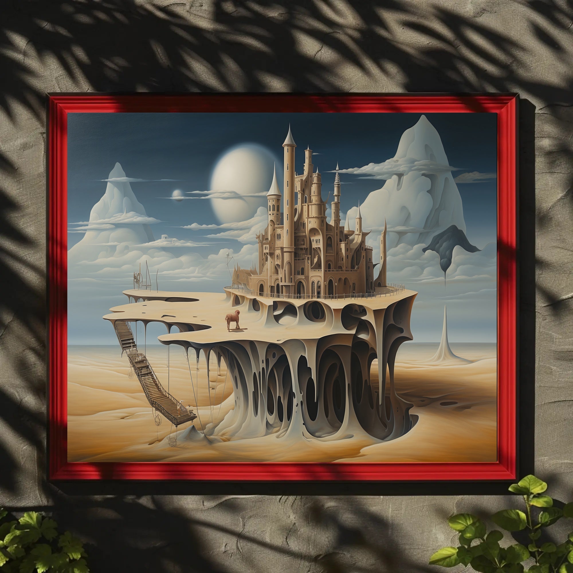Surreal Castle on Floating Island Fantasy Poster