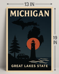 Michigan Great Lakes State Poster PosterGoat