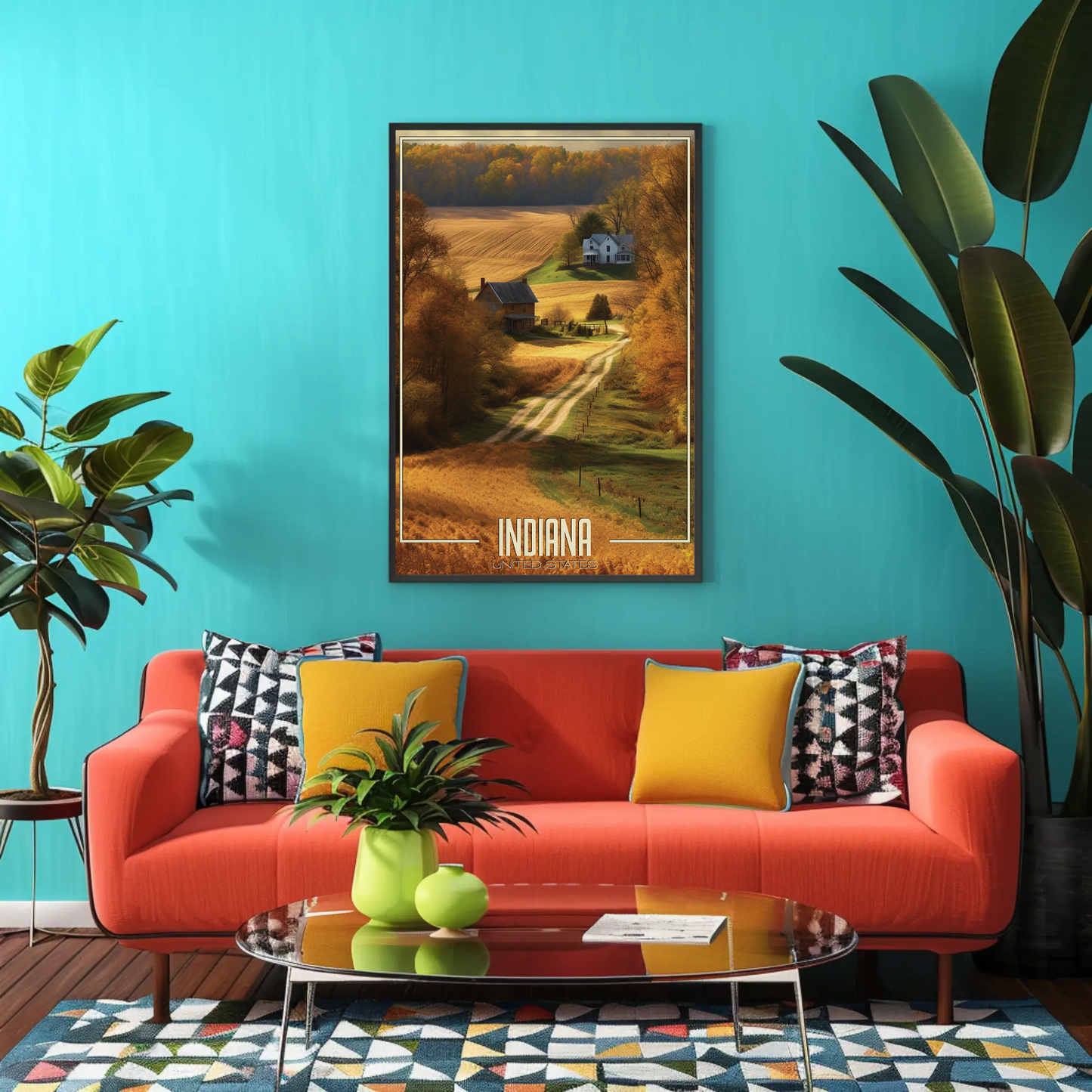 Indiana Farm Vintage Poster