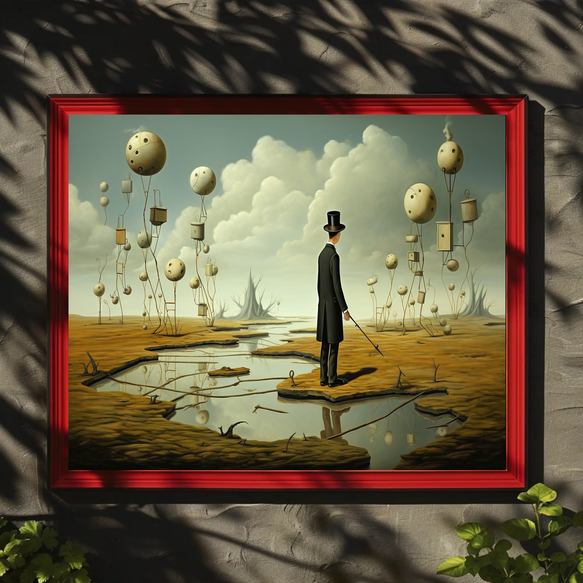 Surreal Dreamscape with 19th-century Figure - Artistic Poster