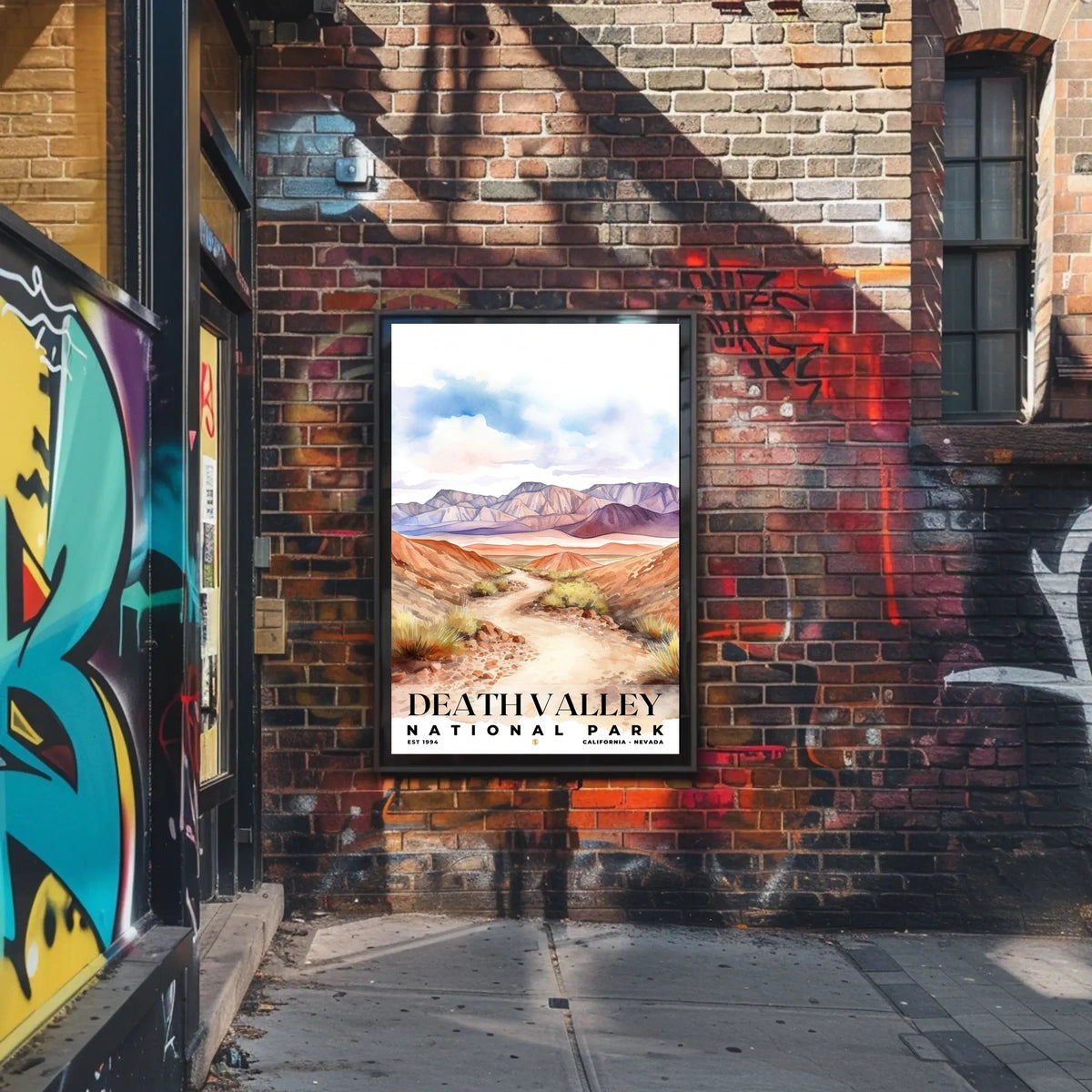 Death Valley Watercolor Wall Art Poster