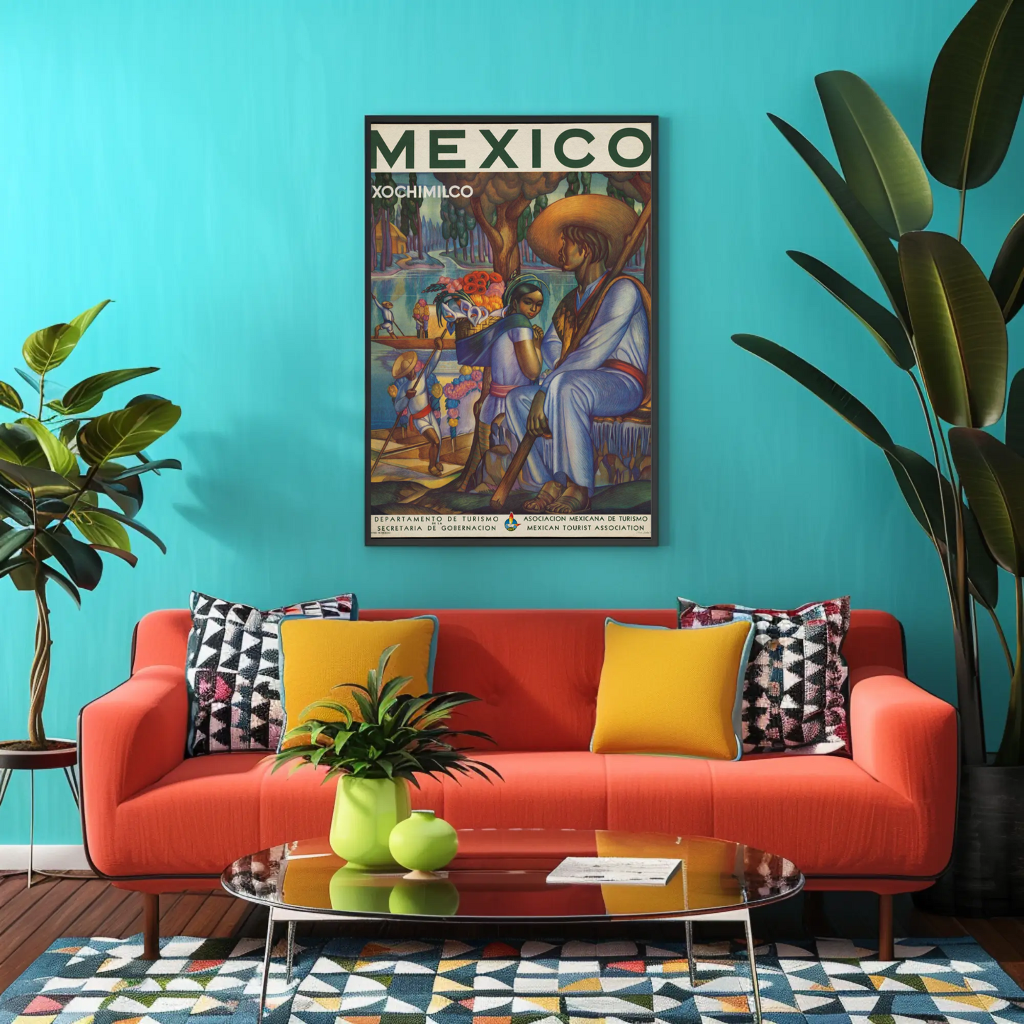 Xochimilco Vintage Poster Mexico Travel