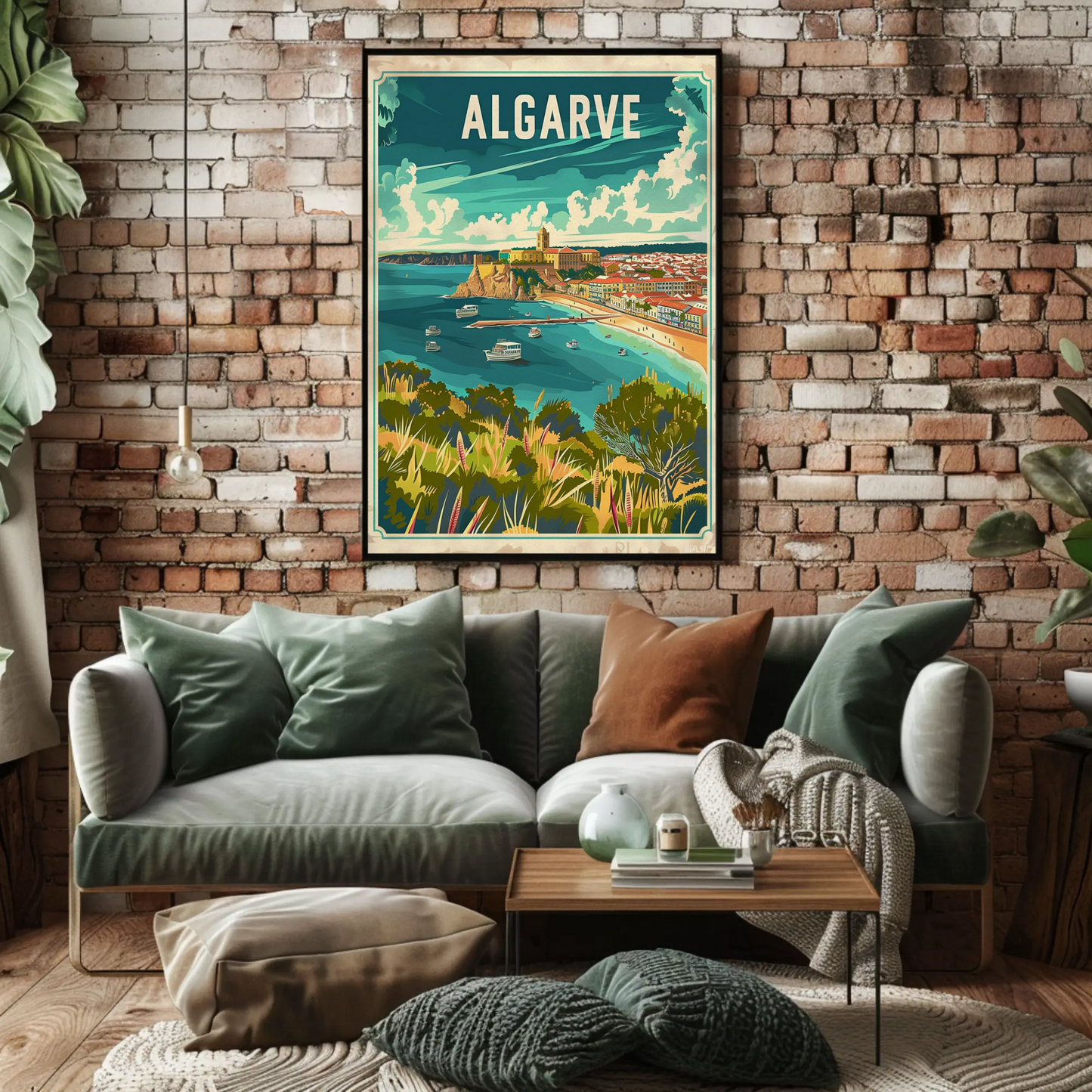 Algarve Portugal Coastal Town Travel Poster