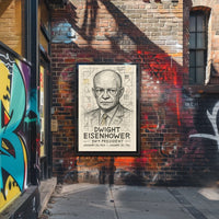 Dwight Eisenhower Vintage Sketch Line Art Collectors Poster