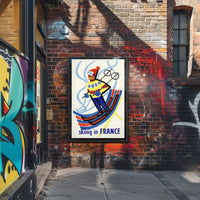 Skiing Adventure Art: Vibrant Ski Motion Travel Poster PosterGoat