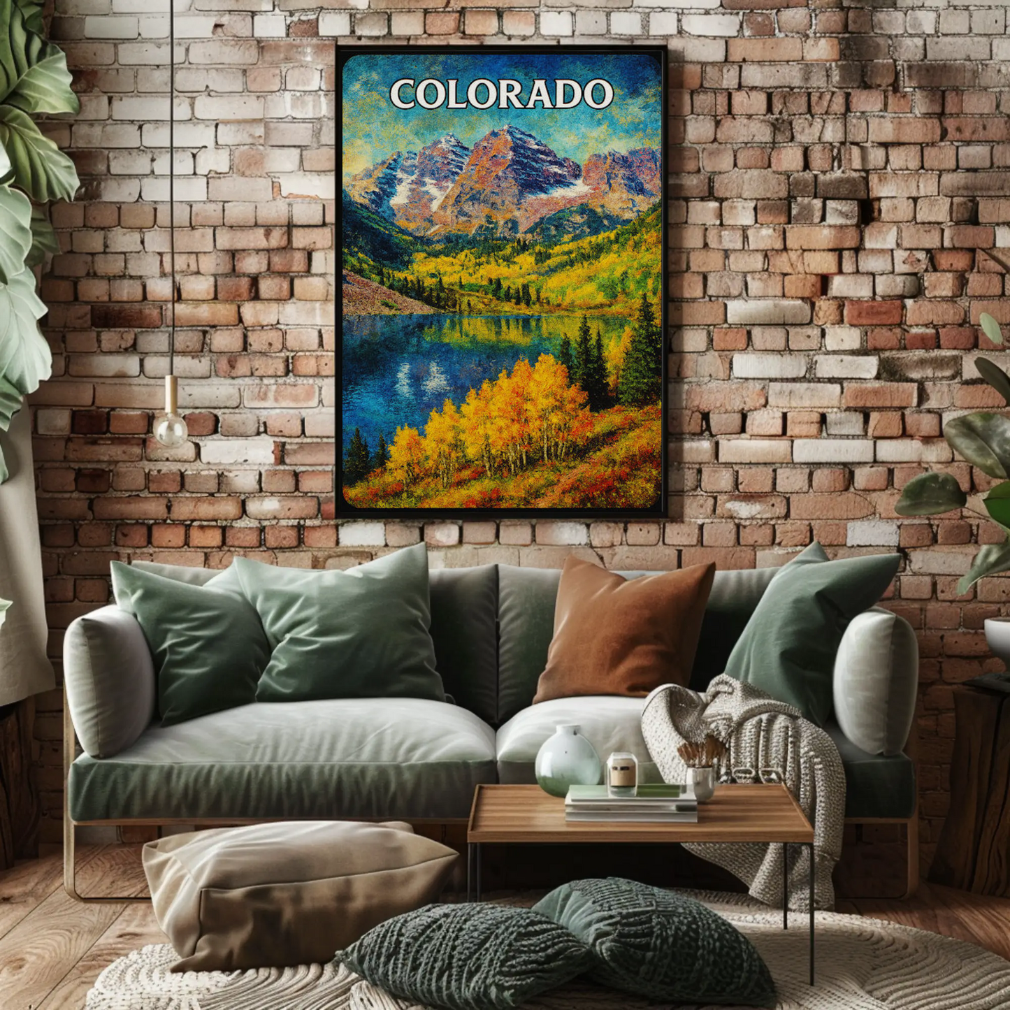 Colorado Fall Landscape Mountain Lake Travel Poster