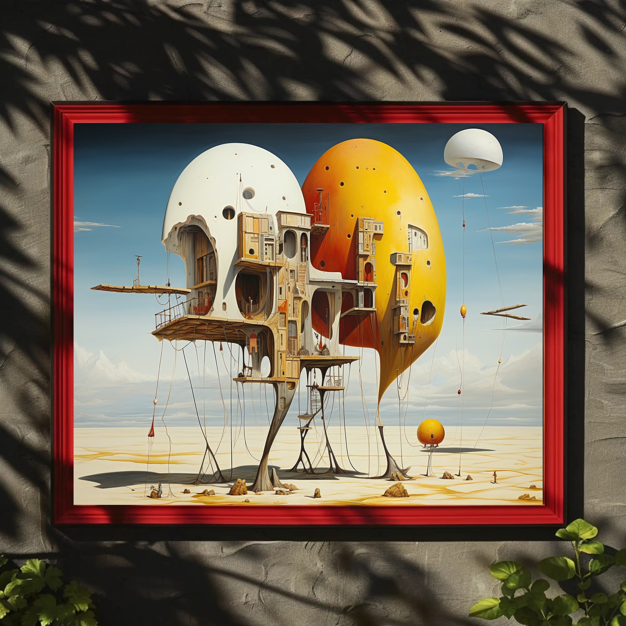 Surreal Floating Structures in Futuristic Sci-Fi Poster