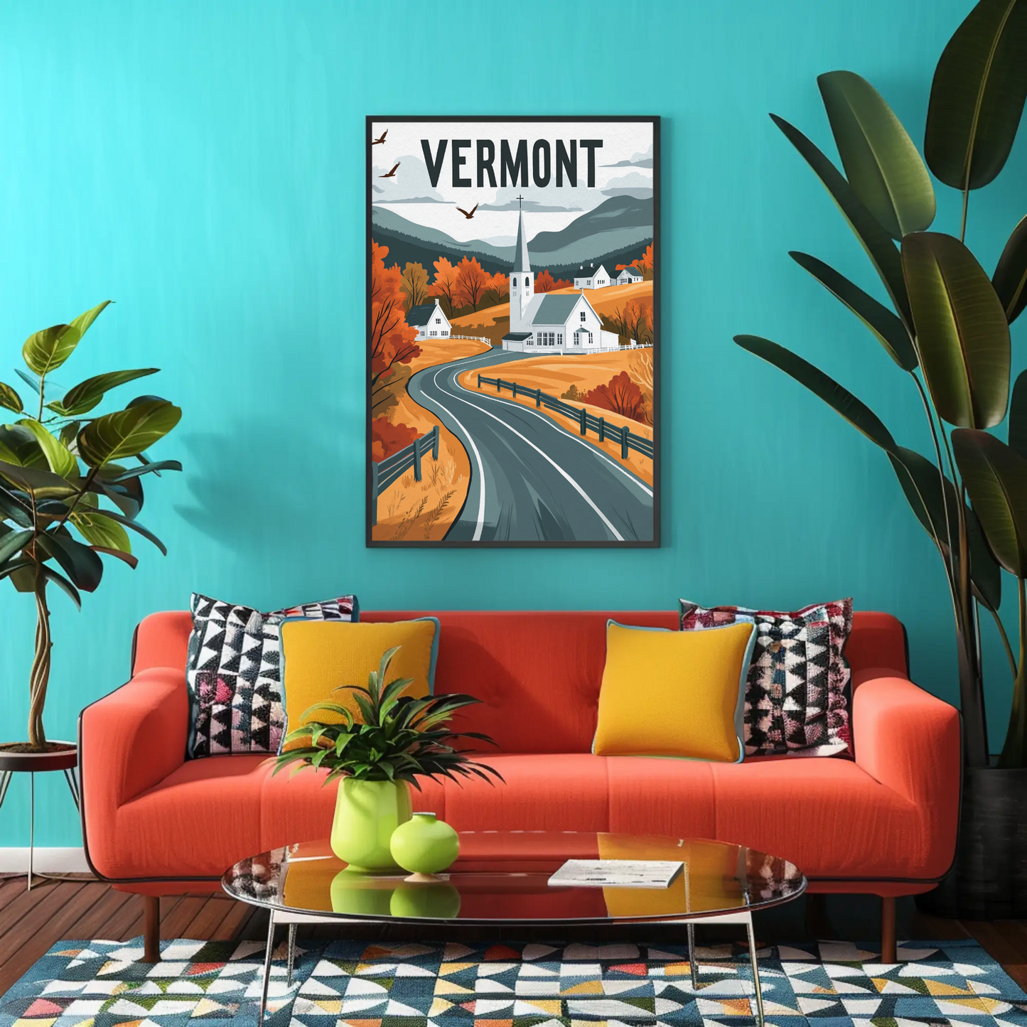 Vermont Vintage Poster - Fall Countryside