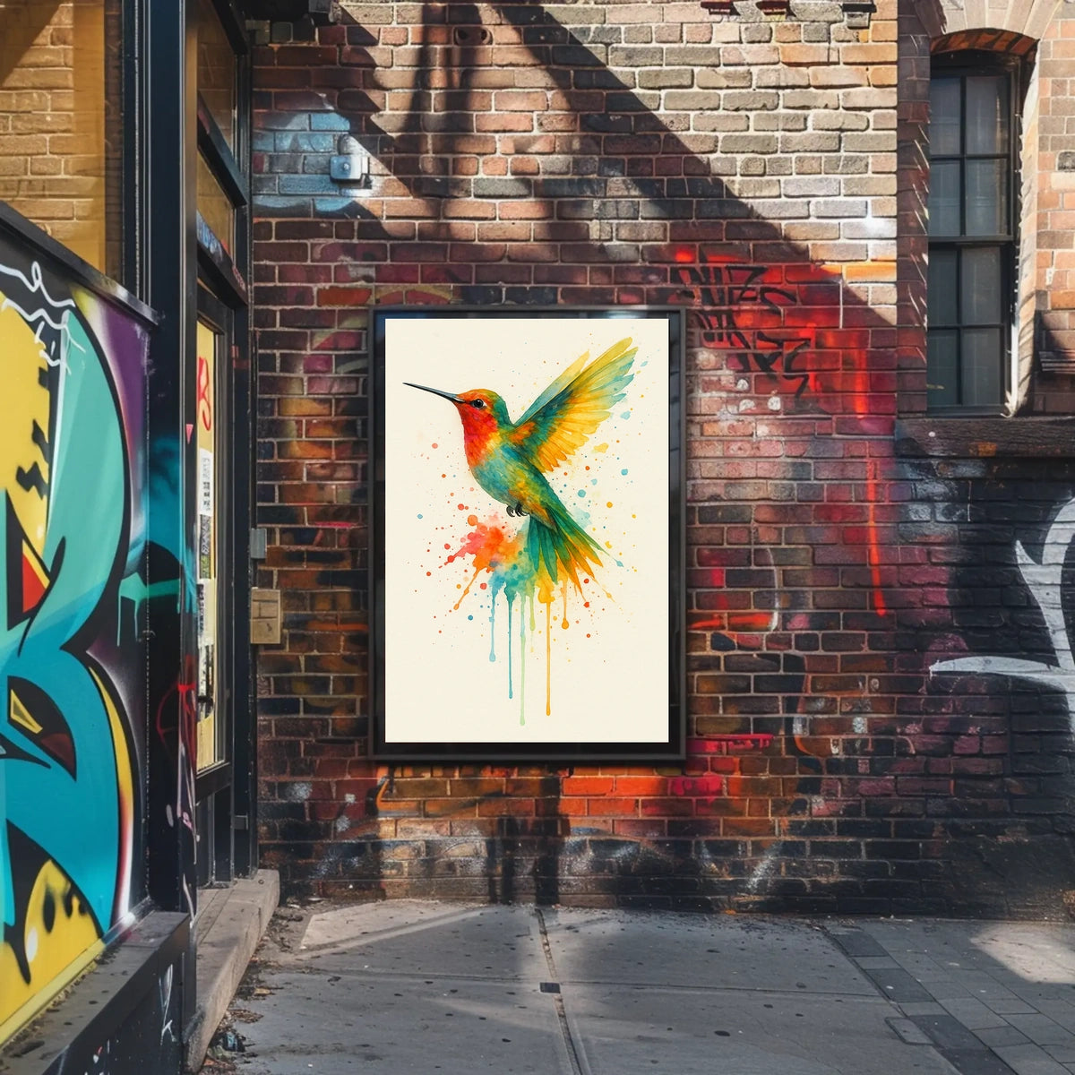 Vibrant Hummingbird Splash Poster