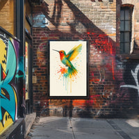 Vibrant Hummingbird Splash Poster