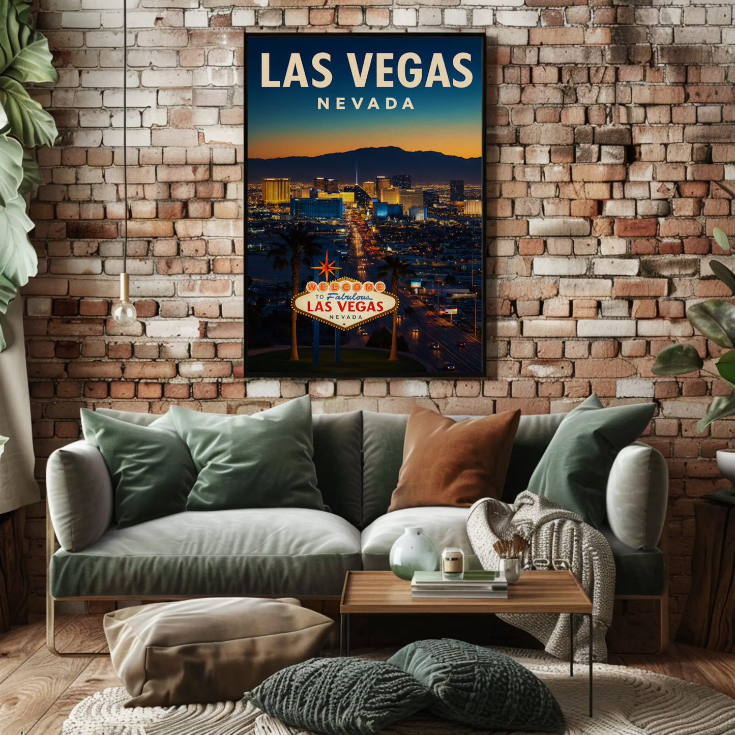 Night View Las Vegas Nevada Strip Lights Poster